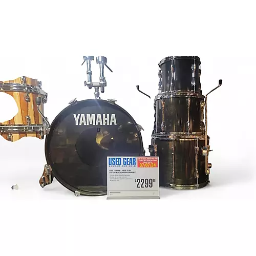 Used Yamaha 4 piece Club Custom Black Shadow Drum Kit Black Shadow