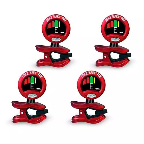 Snark Red Silver Snark Rechargeable Clip-on Tuner 4-Pack