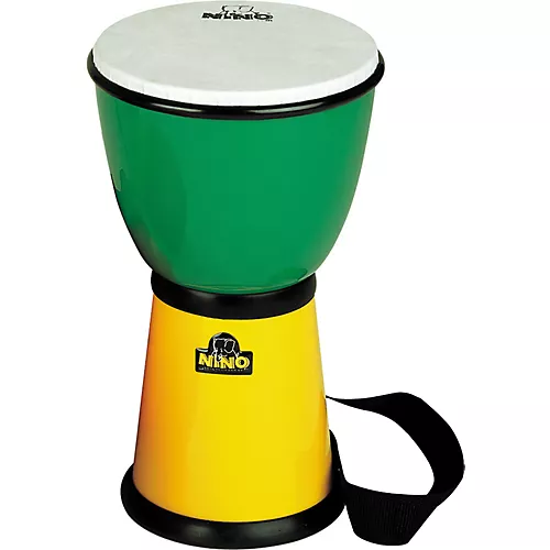 Nino ABS Djembe with Nylon Strap Green/Yellow 8 in.