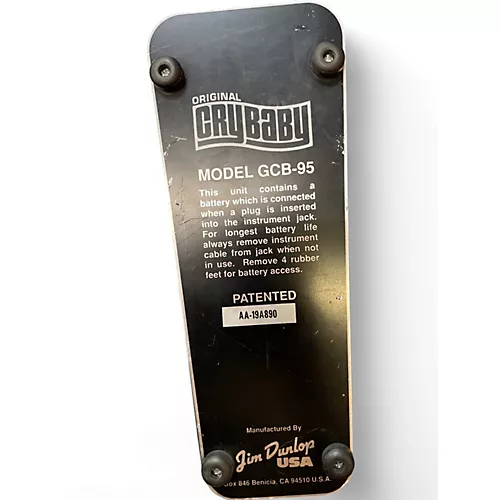 Used Dunlop GCB95W Original Crybaby Wah Effect Pedal