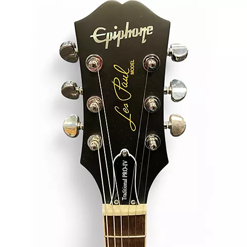 Used Epiphone Les Paul Traditional Pro IV Ebony Solid Body Electric Guitar Ebony