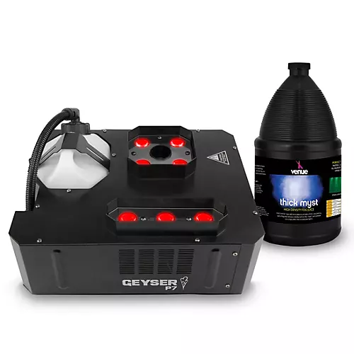 CHAUVET DJ Geyser P7 Fog Machine with 1 Gallon Venue Thick Myst