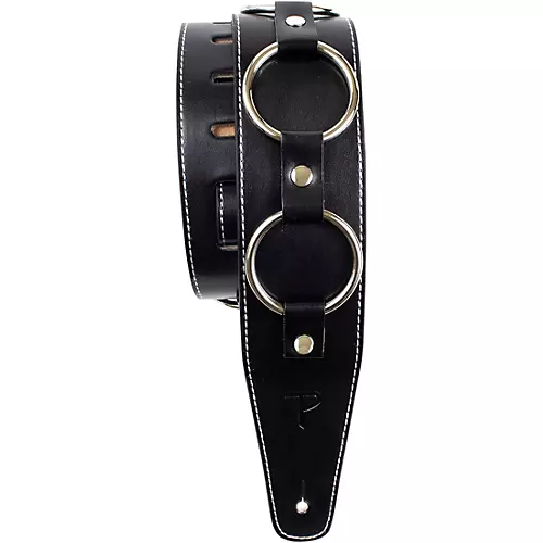 Perri's Metal Hoops Leather Guitar Strap Black 2.5 in.