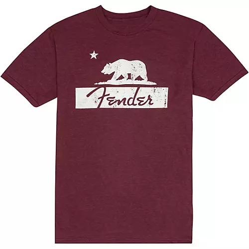 Fender Burgundy Bear Unisex T-Shirt Large Burgundy
