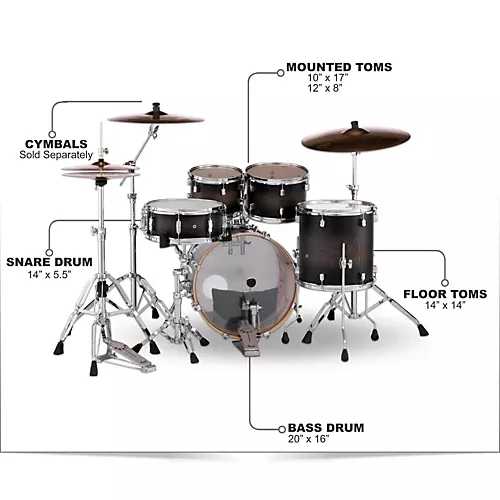 Pearl Decade Maple 5-Piece Shell Pack With 20