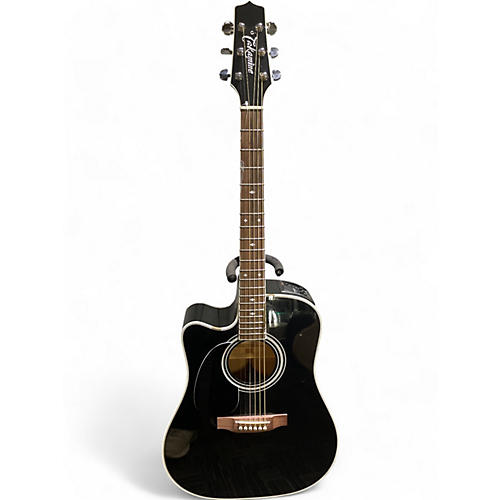Used Takamine EF341SC Left Handed Black Acoustic Electric Guitar Black