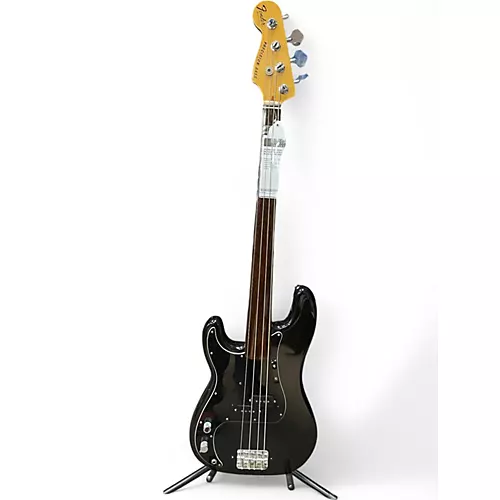 Vintage 1980 Fender Fretless Precision Bass Black Electric Bass Guitar Black