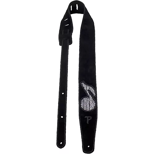 Perri's Leather Guitar Strap Silver Music Note 2.5 in.