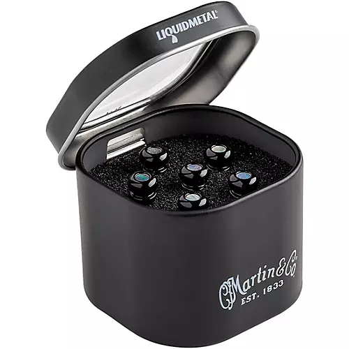 Martin Luxe Liquidmetal Bridge Pin Set Gloss Black Pearl