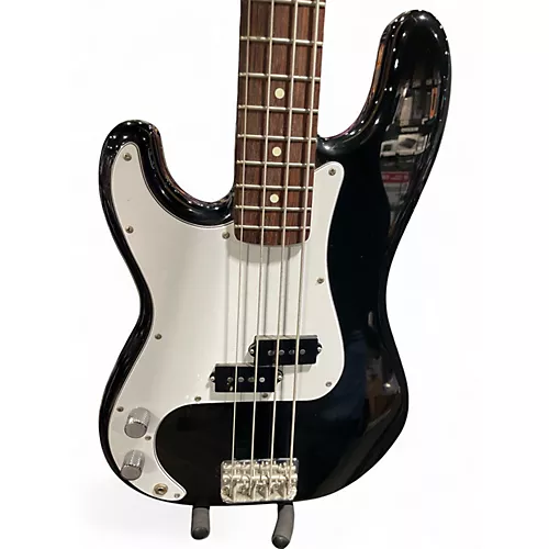 Used Squier Left Handed P Bass Black Electric Bass Guitar Black