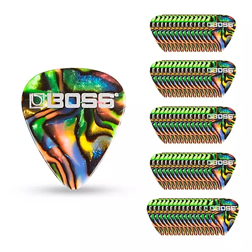 BOSS Abalone Celluloid Guitar Pick Heavy 72 Pack