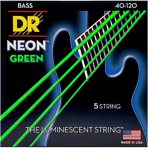 DR Strings NEON Hi-Def Green Bass SuperStrings Light 5-String
