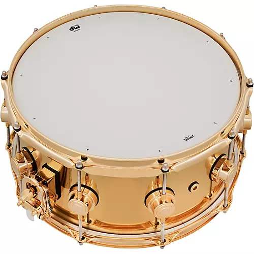 DW Collector's Series Polished Brass Snare with Gold Hardware 14 x 6.5 in.