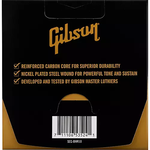 Gibson Brite Wire 'Reinforced' Electric Guitar Strings, Light Gauge