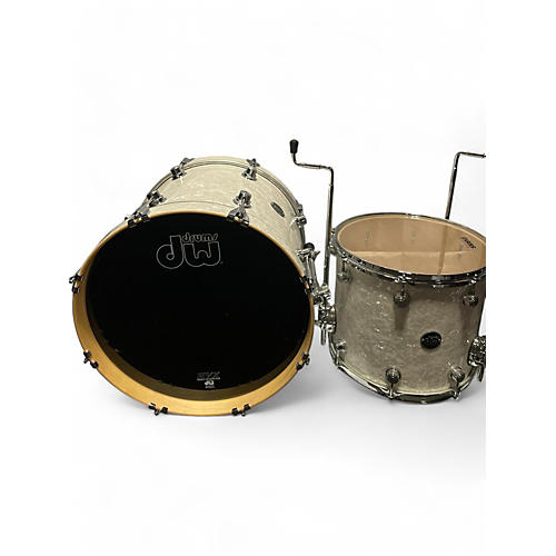 Used DW 2 Piece Performance Series White Marine Drum Kit White Marine