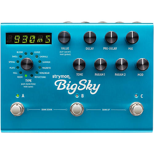 Strymon BigSky Reverberator Multi-Reverb Effects Pedal Blue