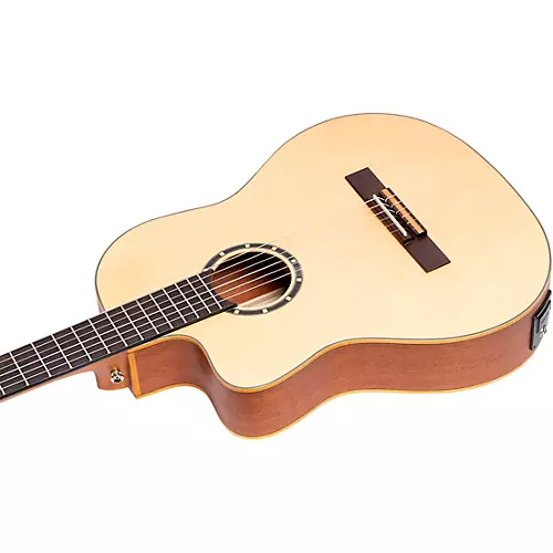 Ortega Family Series RCE125SN-L Thinline Acoustic/Electric Classical Guitar Natural Matte