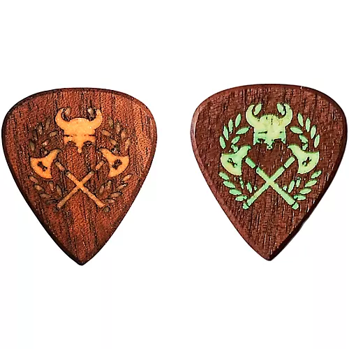 Knc Picks Viking Glowing Guitar Pick With Wooden Box Single