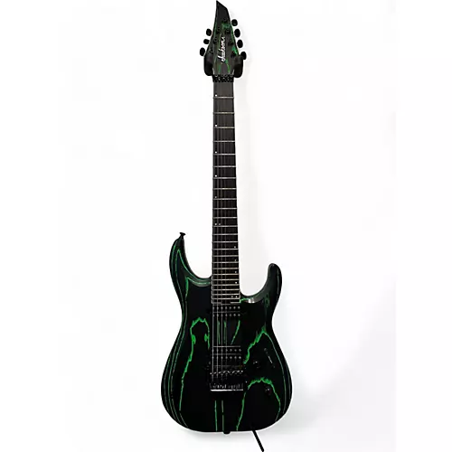 Used Jackson Jackson Pro Series Dinky DK Modern Ash FR7 Baked Green BLACK AND GREEN Solid Body Electric Guitar BLACK AND GREEN