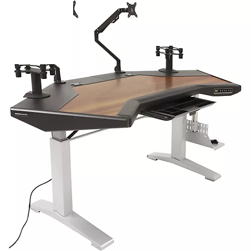 Argosy Halo G XC E Ultimate Height Adjustable Desk with Mahogany Surface