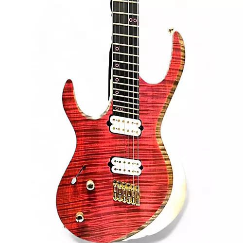 Used KIESEL ARIES 6 MULTISCALE LH Trans Red Electric Guitar Trans Red