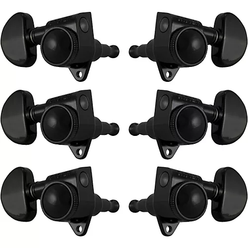 Grover Roto-Grip Locking Rotomatics 502 Series Standard Button Tuning Machines Black Chrome