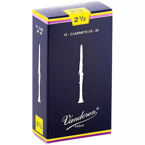 Vandoren Traditional Bb Clarinet Reeds Strength 2.5 Box of 10