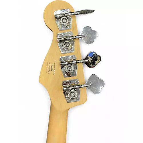 Used Squier Affinity Jazz Bass Chrome Red Metallic Electric Bass Guitar Chrome Red Metallic