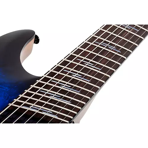 Schecter Guitar Research Omen Elite-7 MS Electric Guitar See-Thru Blue Burst
