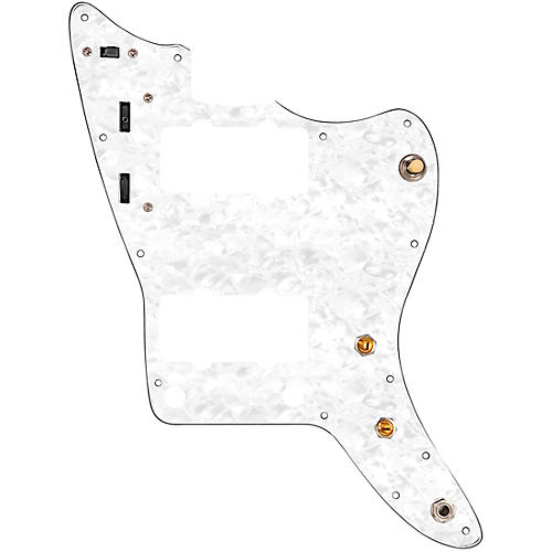 920D Custom Prewired Pickguard for Jazzmaster With JMH-V Wiring Harness White Pearl