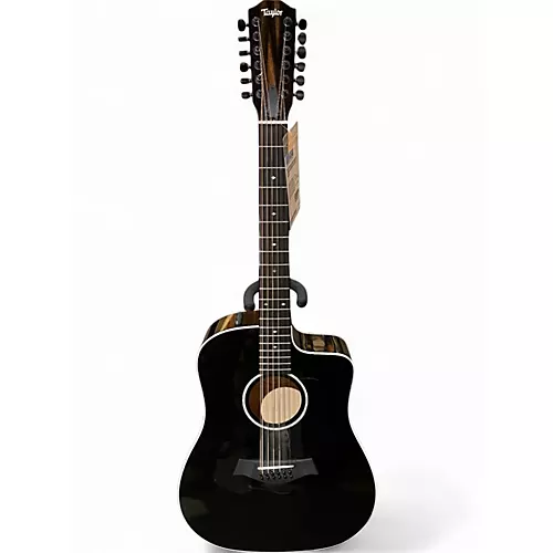 Used Taylor 250ce black 12 String Acoustic Electric Guitar black
