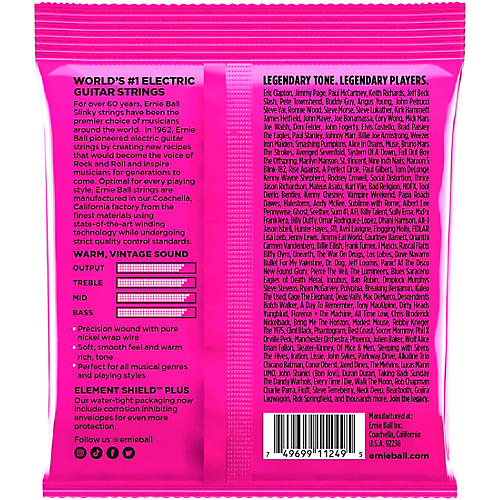 Ernie Ball Super Slinky Classic Rock N Roll Pure Nickel Wrap 9-42 Electric Guitar Strings 3-Pack 09 - 42