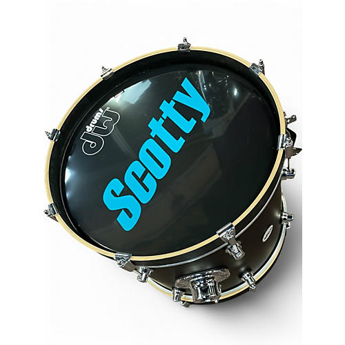 Used DW 4 Piece Mini Pro 18KD matte black Drum Kit matte black