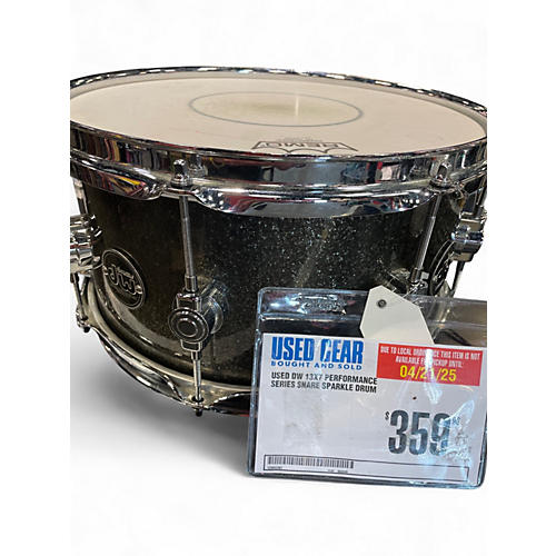 Used DW 13X7 Performance Series Snare Sparkle Drum Sparkle 198