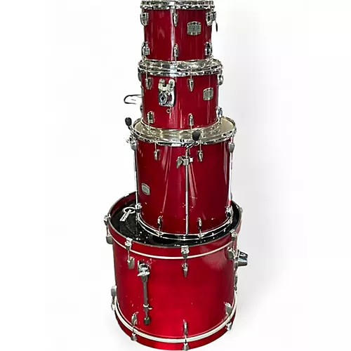 Used Yamaha 4 Piece Stage Custom Red Drum Kit Red