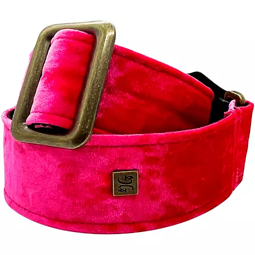 Get'm Get'm Boujee Velvet Guitar Strap Pink 2 in.