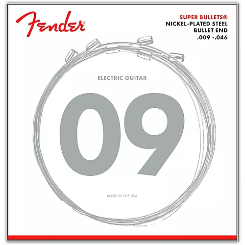 Fender 3250LR Super Bullets Nickel-Plated Steel Bullet End Electric Guitar Strings - Light Regular