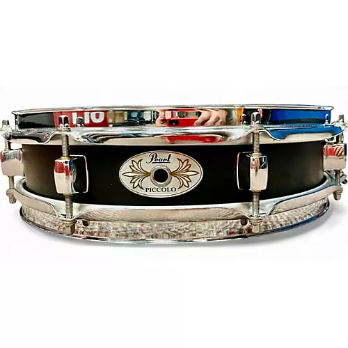 Used Pearl 13in Piccolo Steel Snare Black Drum Black 31