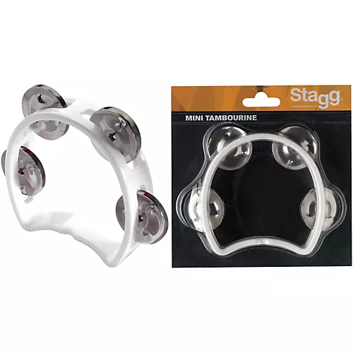Stagg 4-Jingle Cutaway Tambourine White