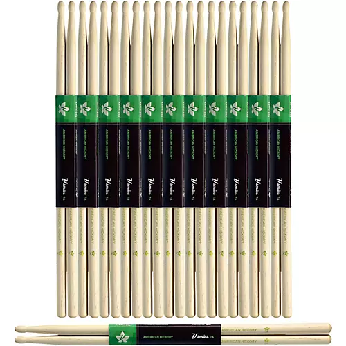 Stagg 12-Pair American Hickory Drum Sticks Wood Tip 7A