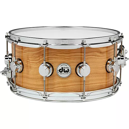 DW Exotic Figured Olive Ash Lacquer Snare 14 x 6.5 in. Chrome Hardware
