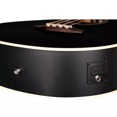 Ortega D7E 4-String Acoustic/Electric Bass Guitar Satin Black