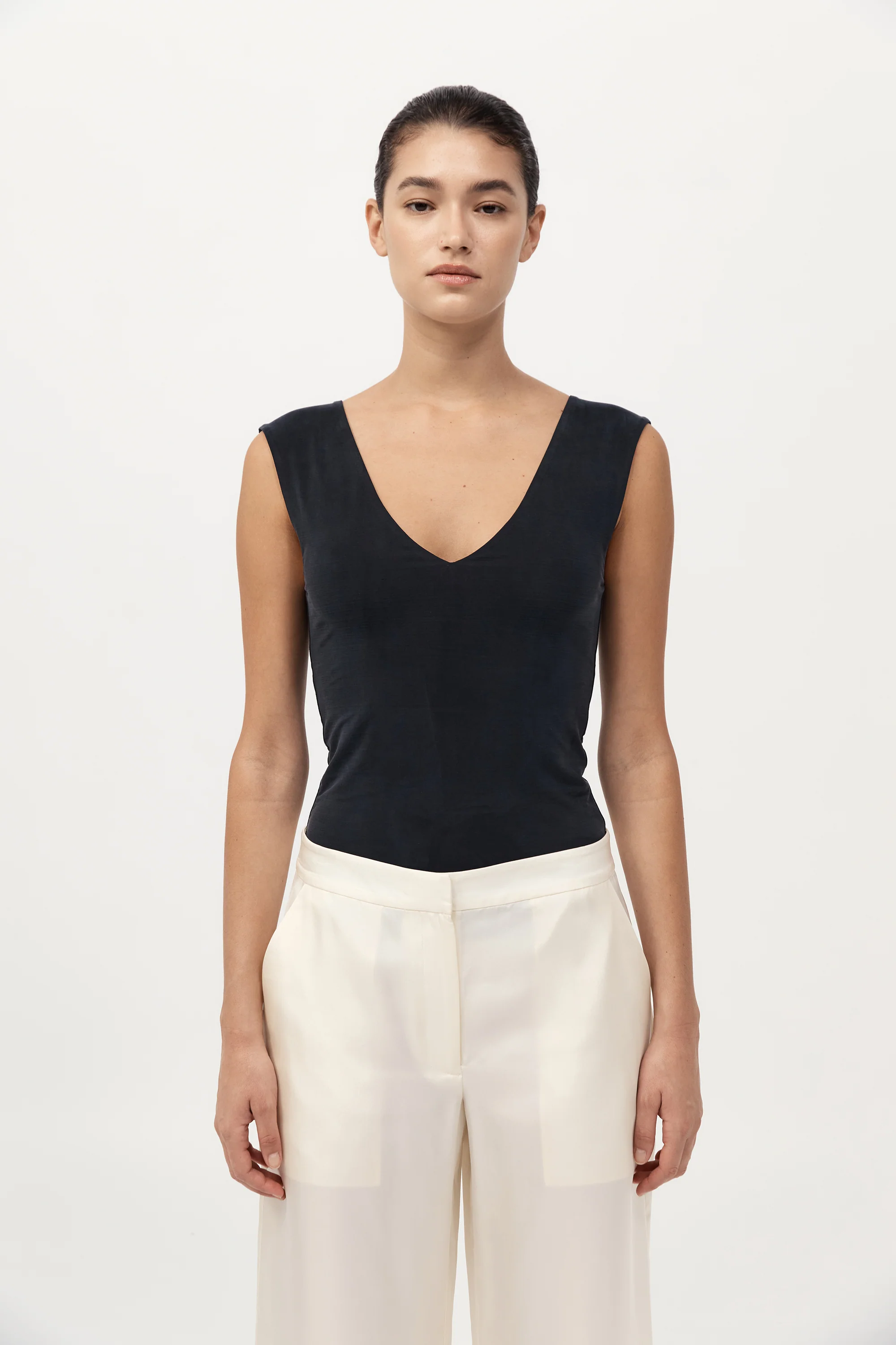 90s Cupro Top - Black