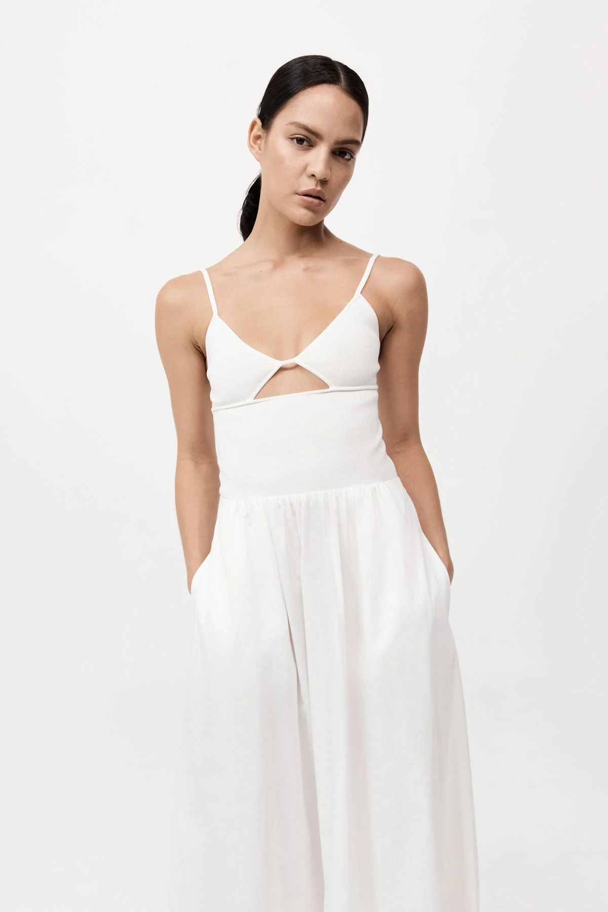 Knit Cami Dress - White