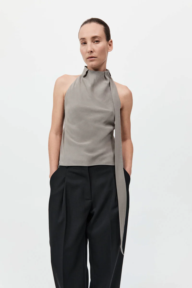 Bias Scarf Top - Slate
