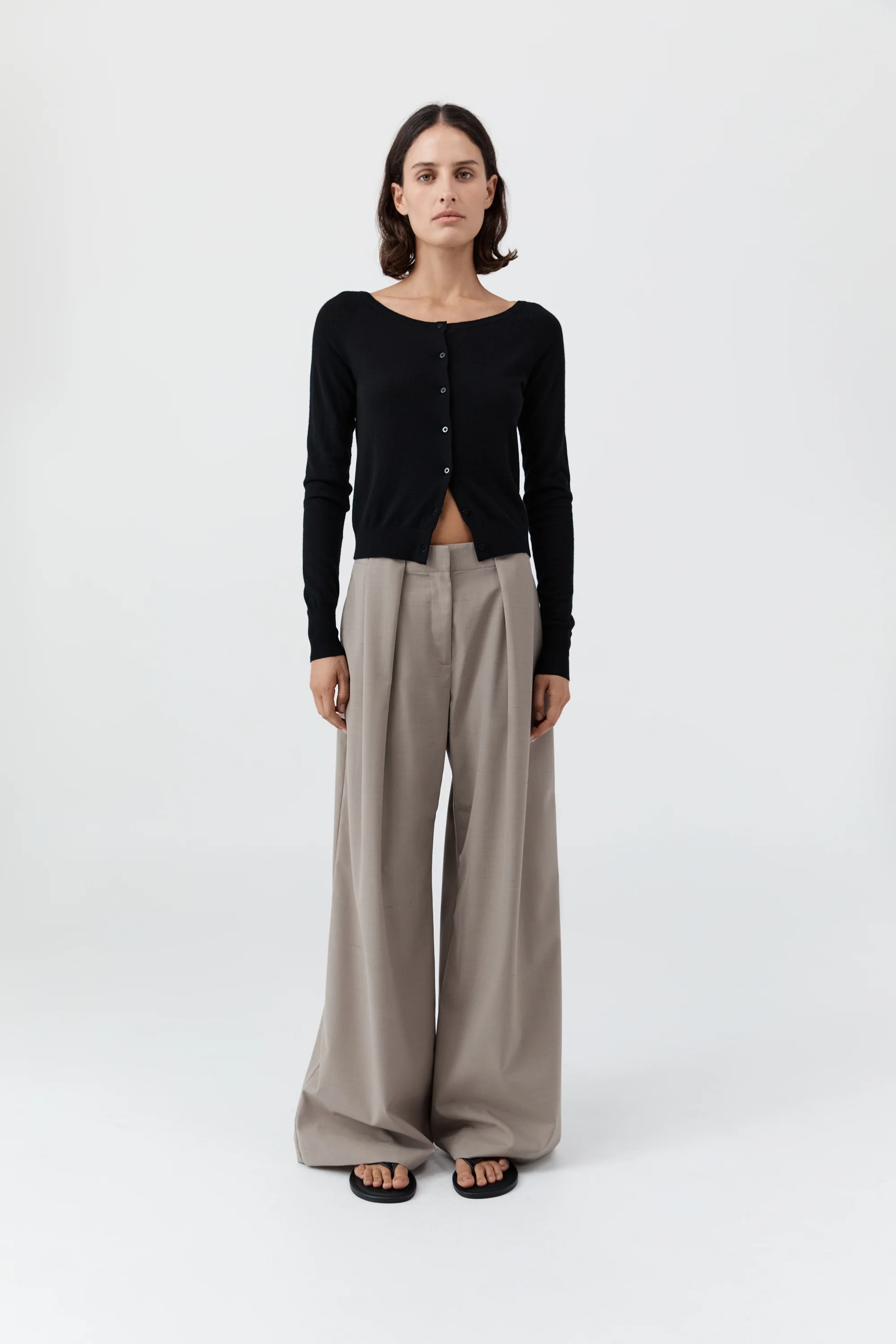 Merino Wool Ballet Cardigan - Black