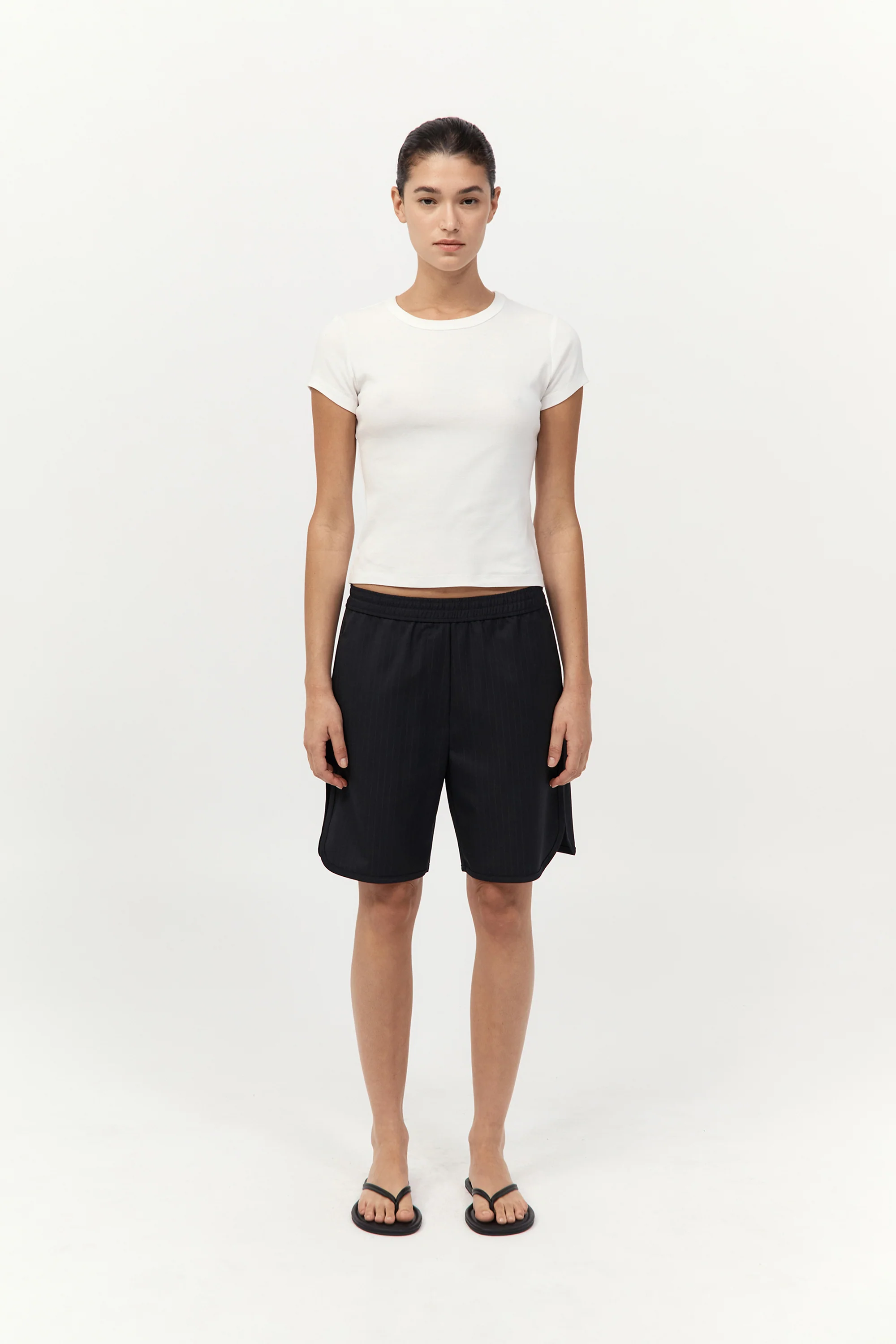 Tailored Active Shorts - Black Pinstripe