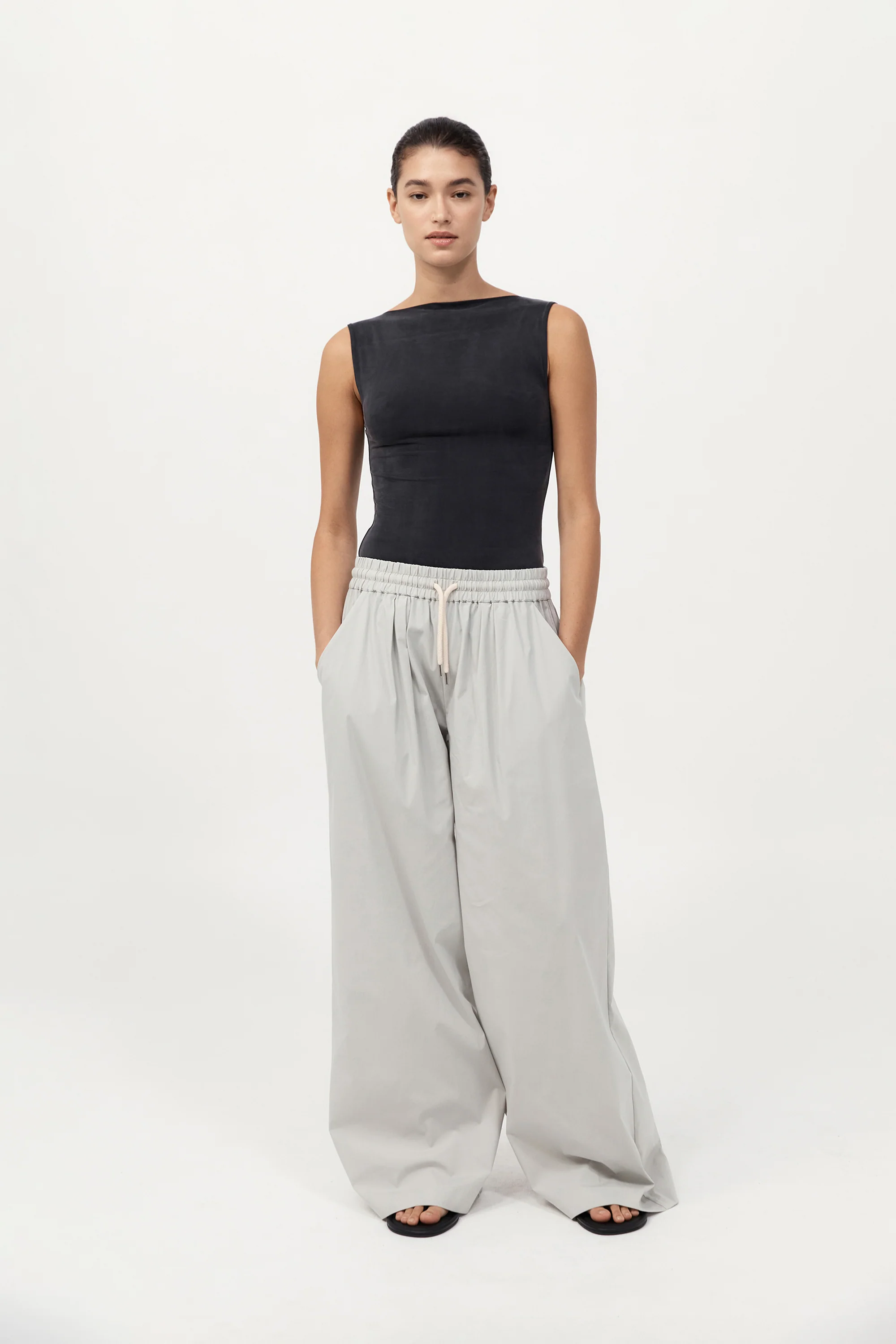 Everyday Drawstring Pants - Silver