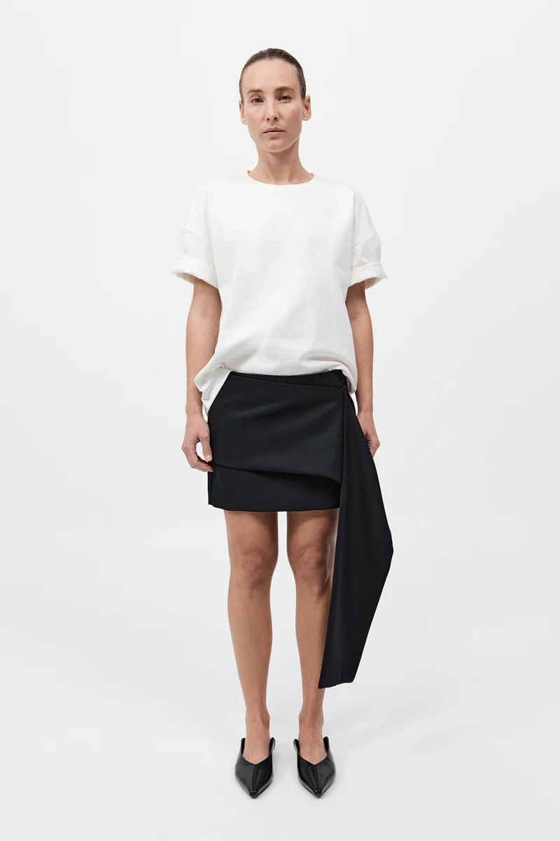 Scarf Mini Skirt - Black