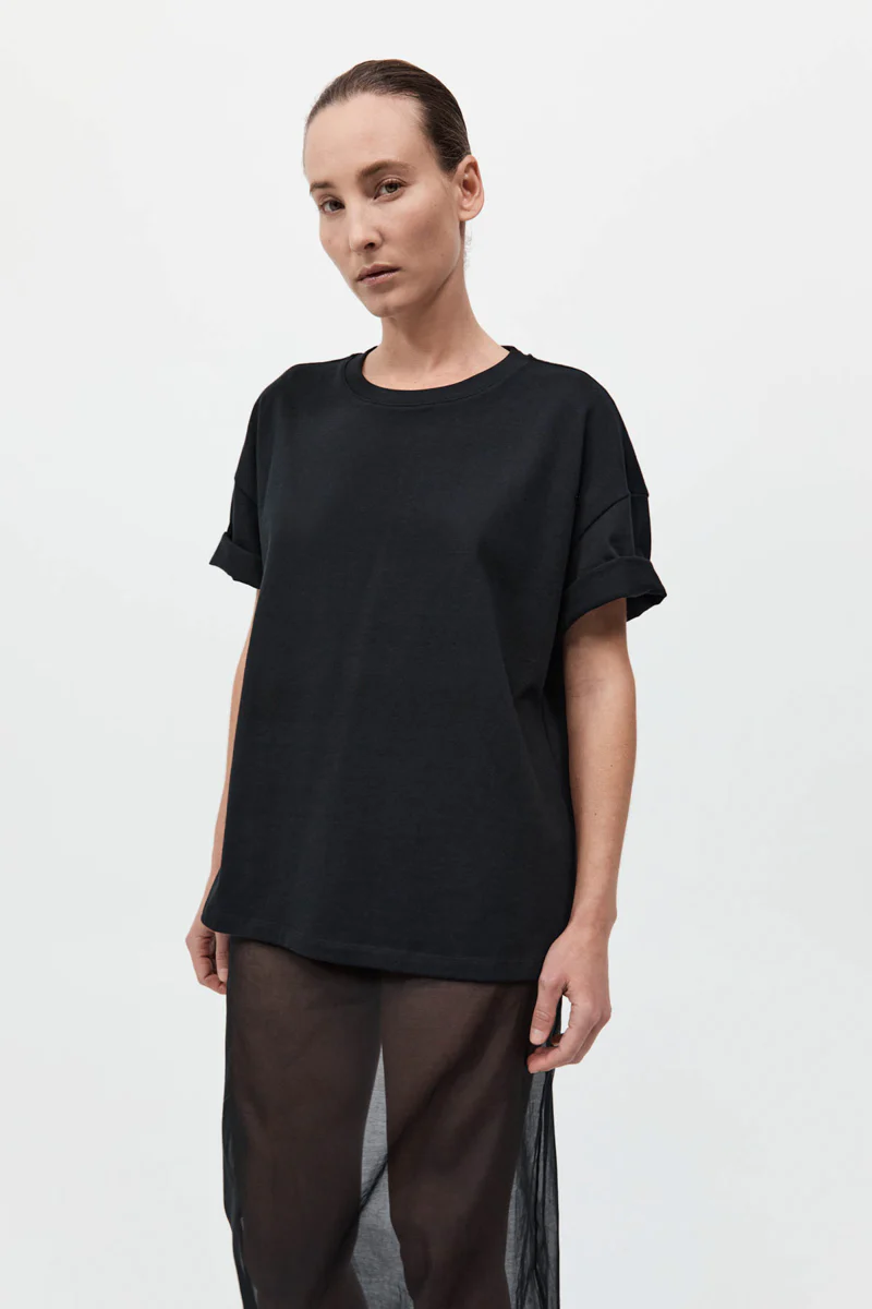 Organic Cotton Relaxed Tee - Black